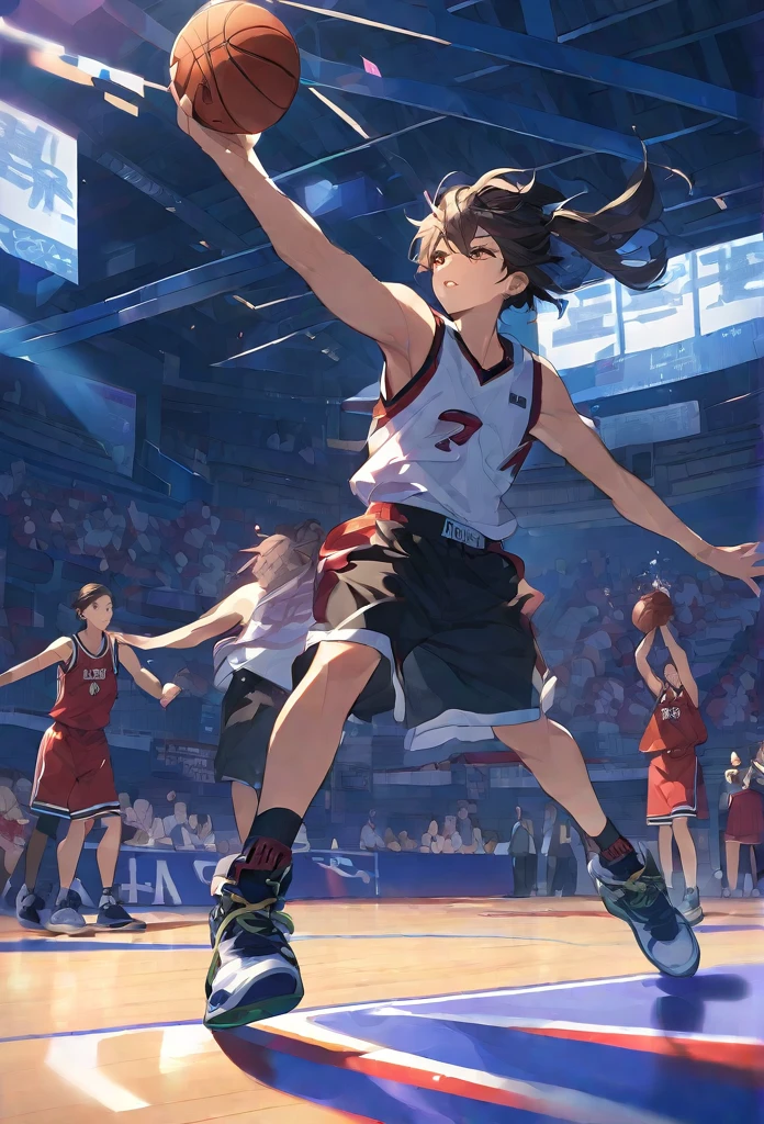 playing basketball