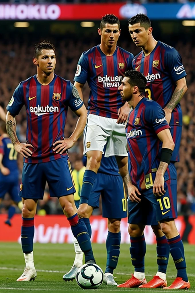 God humiliating Messi and Cristiano Ronaldo in football
