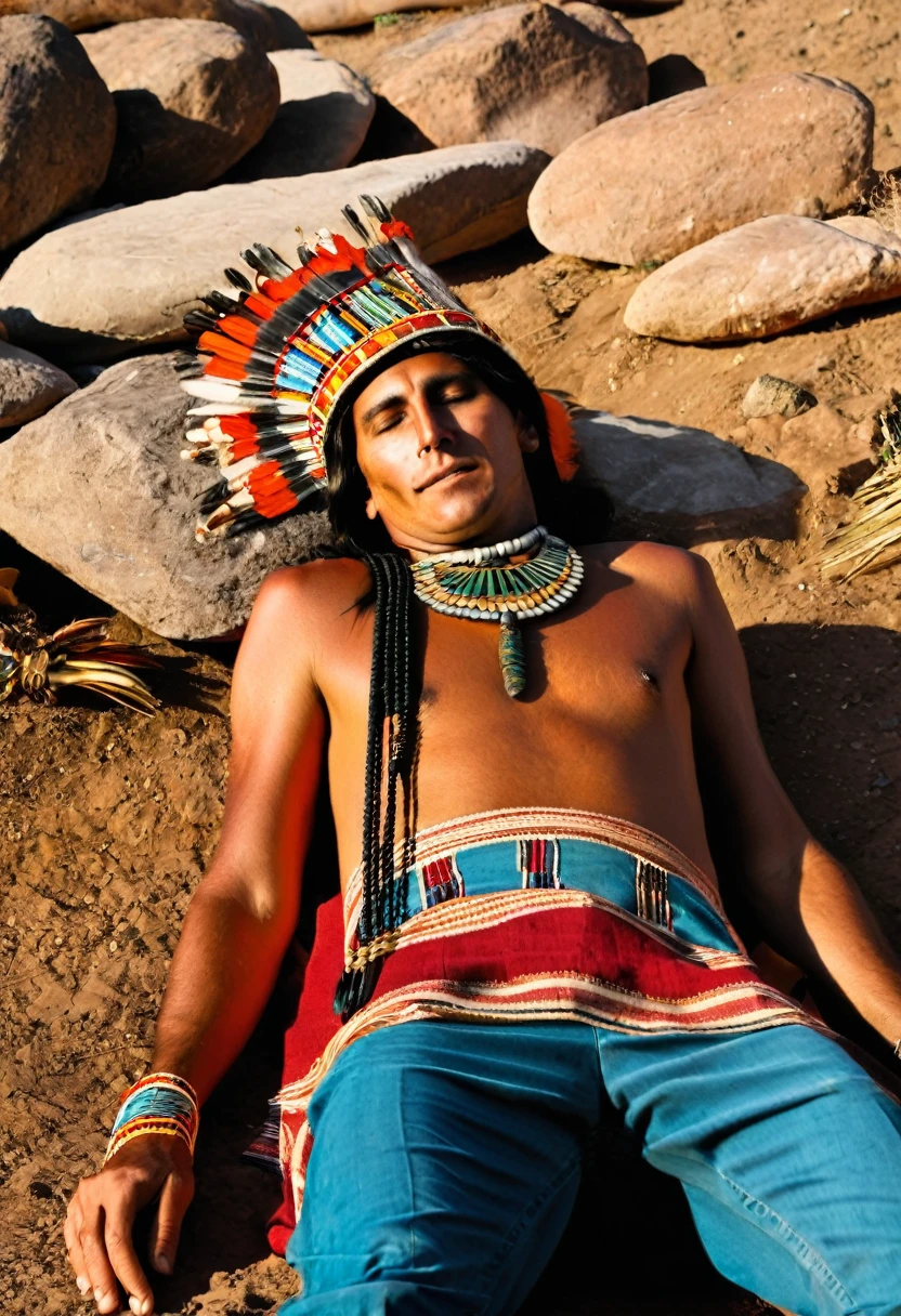 Inca drunk on the ground
