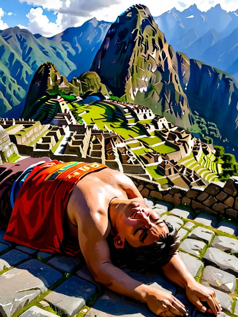 Inca drunken in Machu Picchu