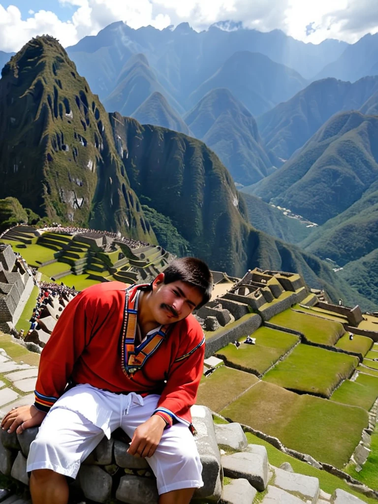 Inca drunken in Machu Picchu