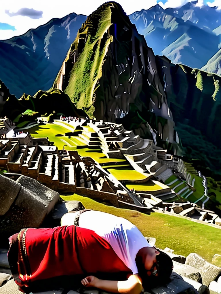 Inca drunken in Machu Picchu