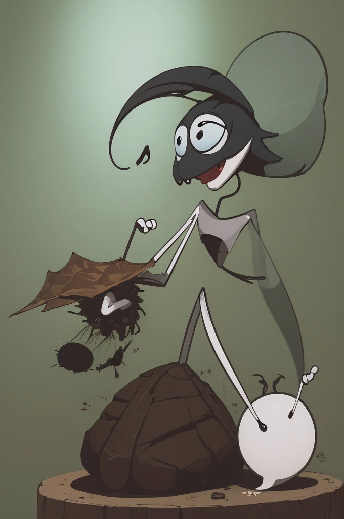 A gasparzinho-style ghost killed by an insect in esteem toon