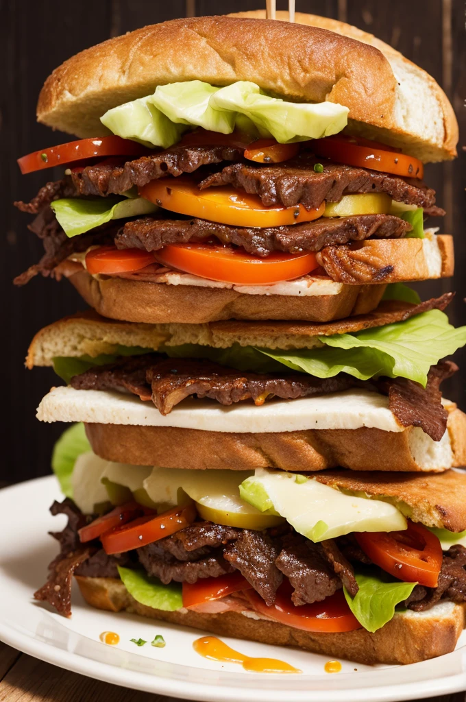 beef jerky sandwich with coalho cheese