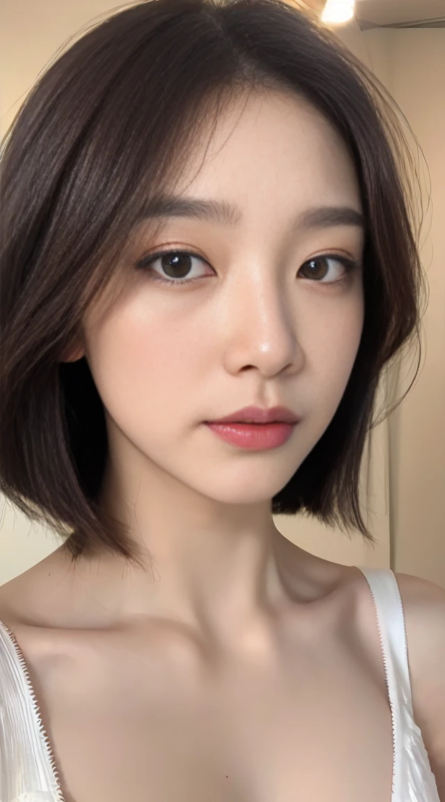 ((Highest quality, 8K, masterpiece:1.3)), concentrate: 1.2, Perfect Body Beauty: 1.4, Hip: 1.2, ((Bob Hair, chest: 1.2)),(Embarrassed face 1.3),(Sexy Underwear: 1.1),Highly detailed face and skin texture, Delicate eyes, double eyelid, White skin