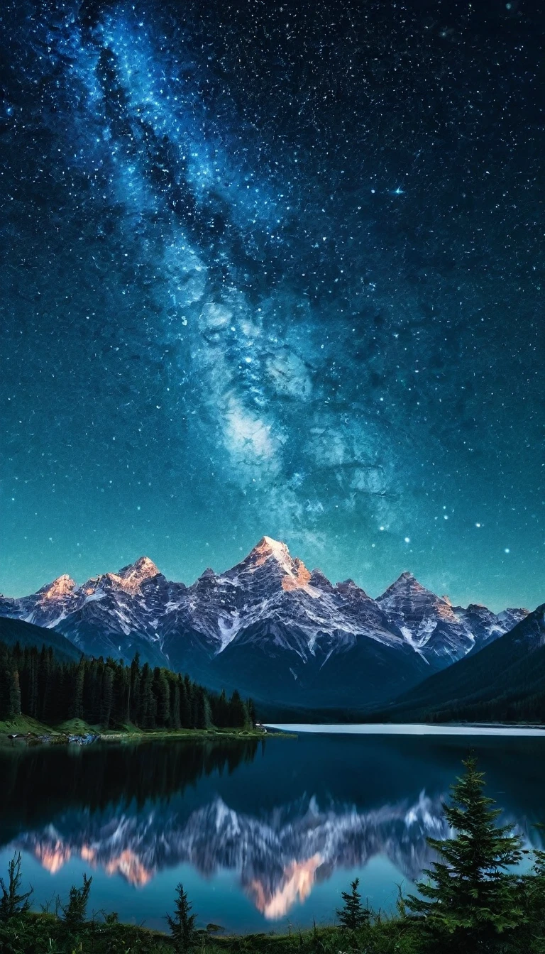 Create an image of mountains or starry skies 