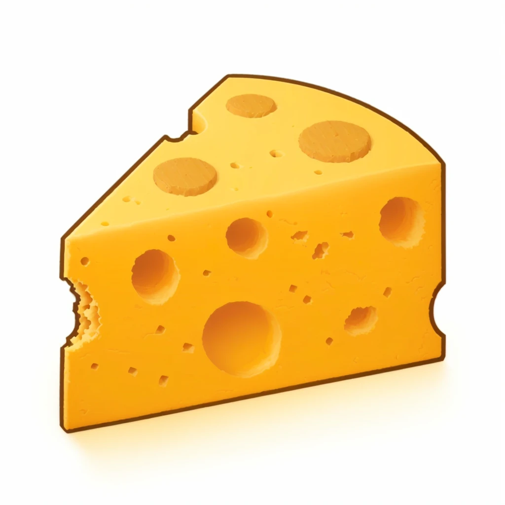 a close up of a piece of queijo with holes on it, (queijo), queijo, made of queijo, eating queijo, extra queijo, anthropomorphic queijo wedge, melting queijo, queijos, Cheddar, melted queijo, made of swiss queijo wheels, brega, sombrio, queijo revolution, ícone de clipart, queijo and pepperoni, por Robert Richenburg, feito com ilustrador