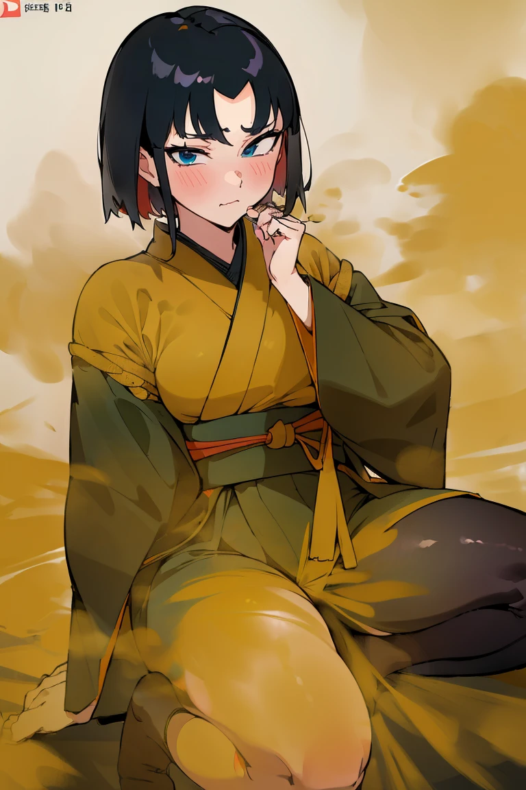 (((masterpiece))), (((best quality))), very delicate face, ultra high resolution, (photorealistic:1.4), (((green gas, fart, 항문 fart, fart cloud, green fart, thick gas))), (((Ninja, Ninja 복장, Kunoichi, Kunoichi 복장))), (((perfect eyes, beautiful eyes, detailed eyes, detailed eyes, golden eyes, detailed eyes))), (((Collected Hands, Ninja 손 징후, kuji-kiri, Ninja 명상, Ninja 핸드 씰))), amazing, delicate details, huge file size, correct exposure, 1 woman, slim body, height 152cm, (intricate details), alone, look up at the viewer, perfect light, realistic, lip, blush, glistening shining skin, white skin, very delicate face, ((black hair, short hair, Abundant hair)), (Detail Skins:1.2), ((Close your fingers)), ((detailed legs)), assembly, depth of vision, With my whole body, (stand on, Head bowed), looking again, 엉덩이에서 fart, prankster, fart 공격, fart로 공격, Mesgaki, (((old japanese mansion))), big bust, big ass