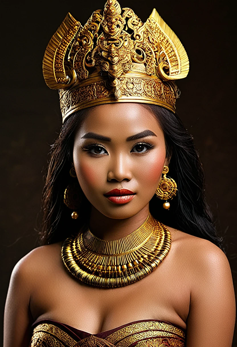 Extremely gorgeous Indonesian ancient warior woman