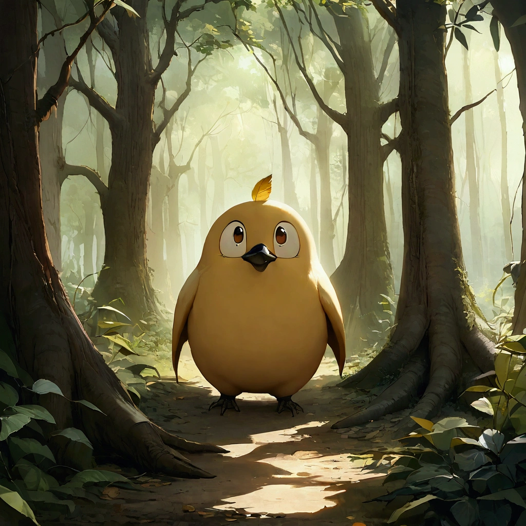 Masterpiece artwork, best qualityer, film still image, (realisitic, photorrealistic: 1,4), (Dasypus noinemcinctus - tatu-galinha), exploring the forest, close-up, between roots and leaves, curious, Iluminação suaine e Quente, luz filtrada pelas árinores, (Shadow Patterns: 0,7)in