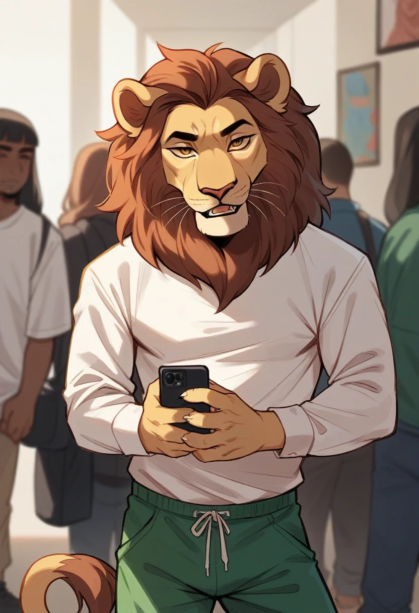 a lion dressed as a muslim promoting a campaign against cyberbullying on tiktok 