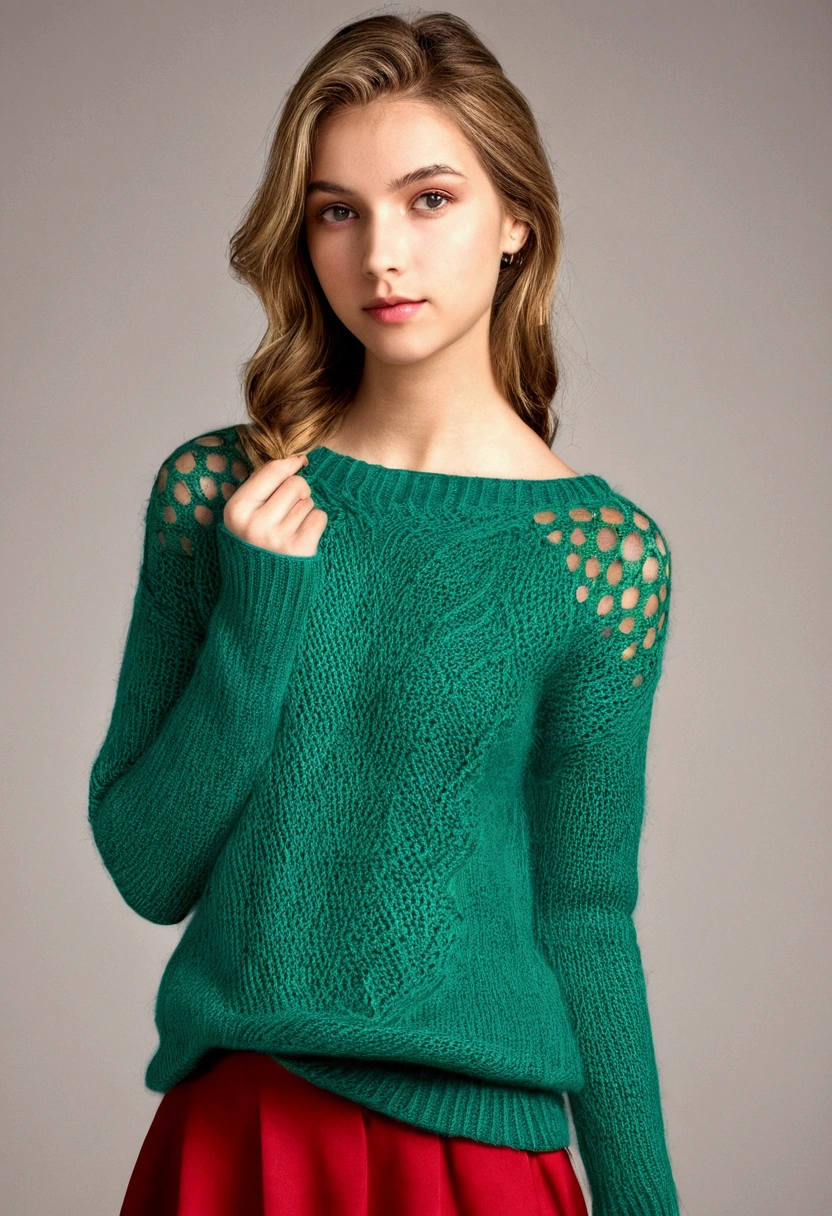 ((best qualityer)), ((work of art)), (detailded), 1 girl, ombro to ombro sweater,