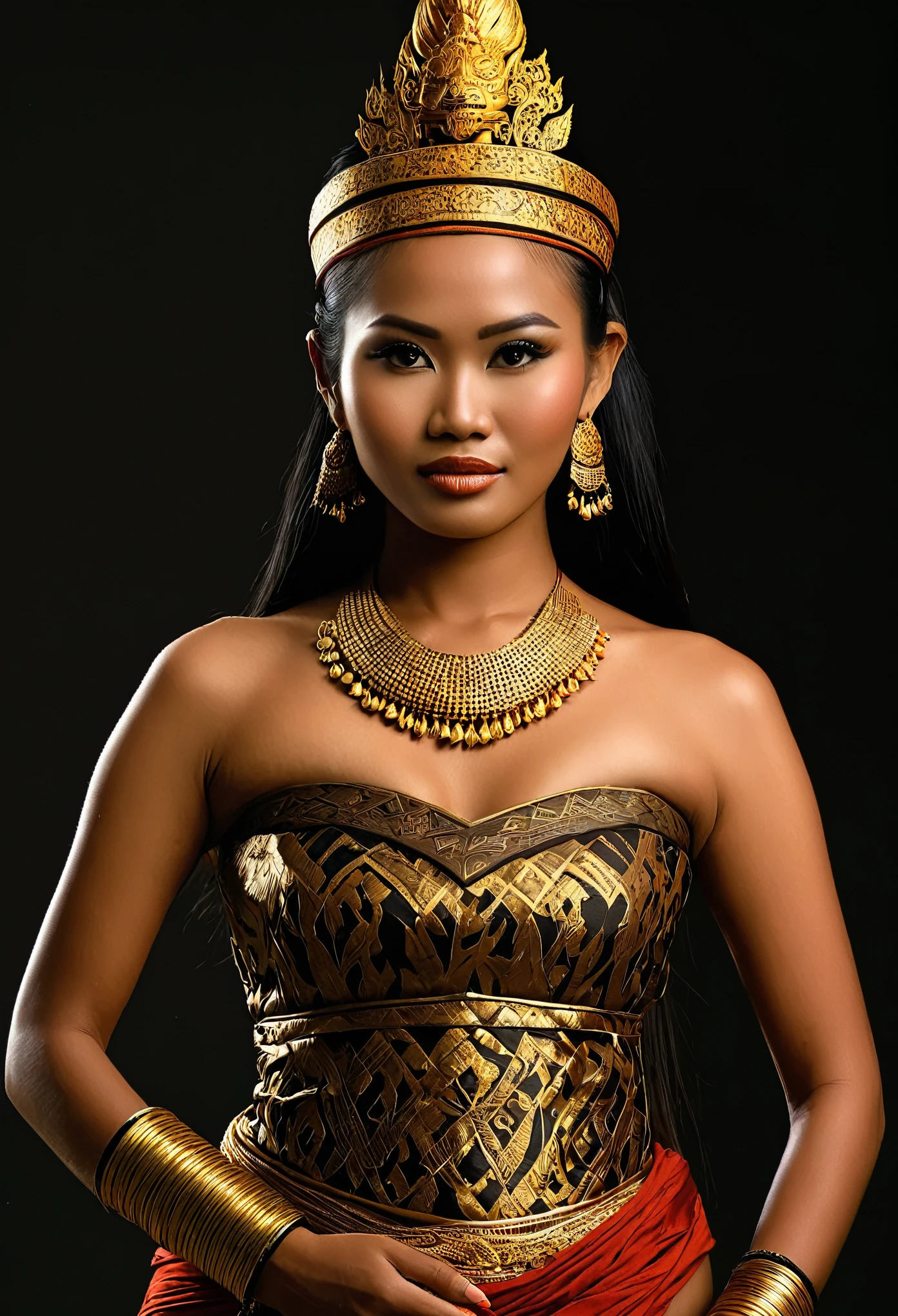 Extremely gorgeous Indonesian ancient warior woman