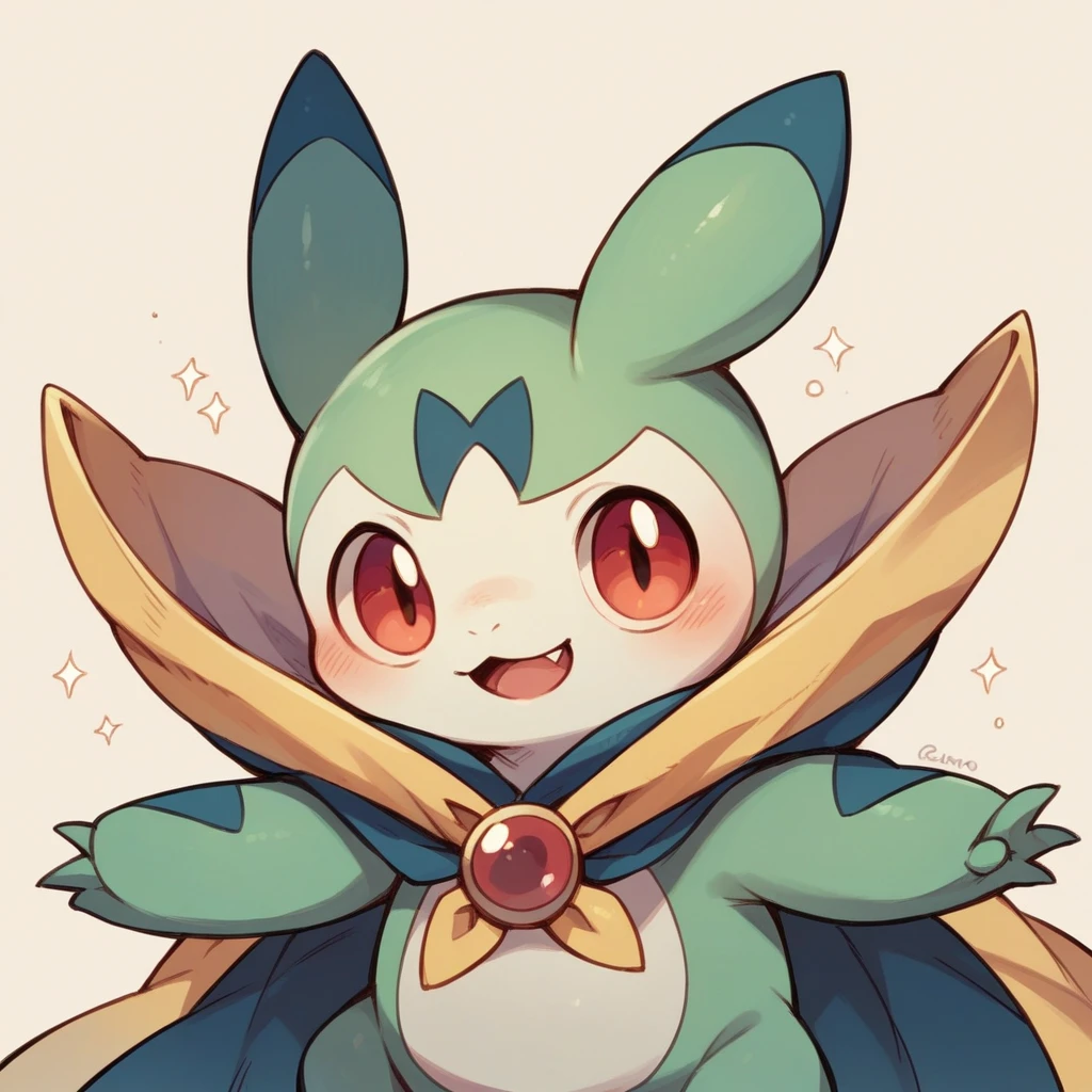 Bagon from Pokemon but wearing a cape, cute.