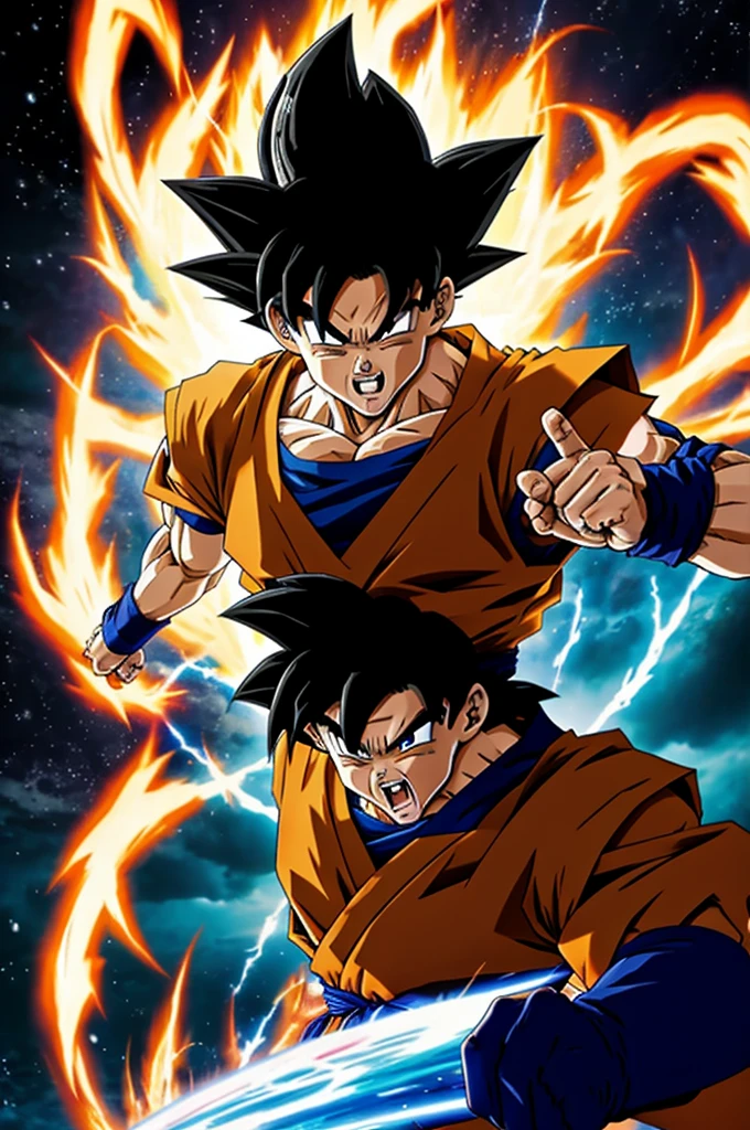 Goku opposing his father 
