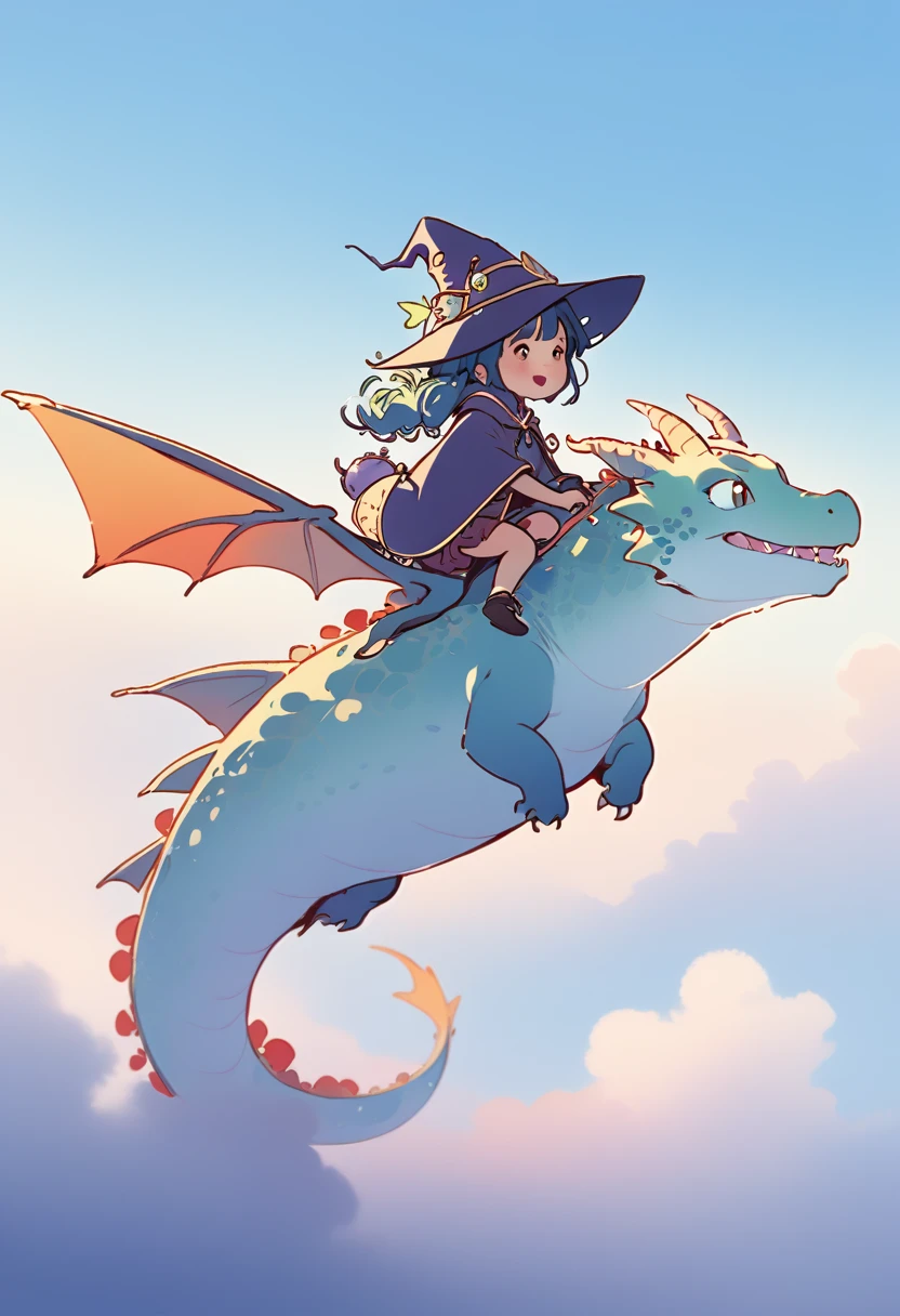 a  dragon witch flying in the sky