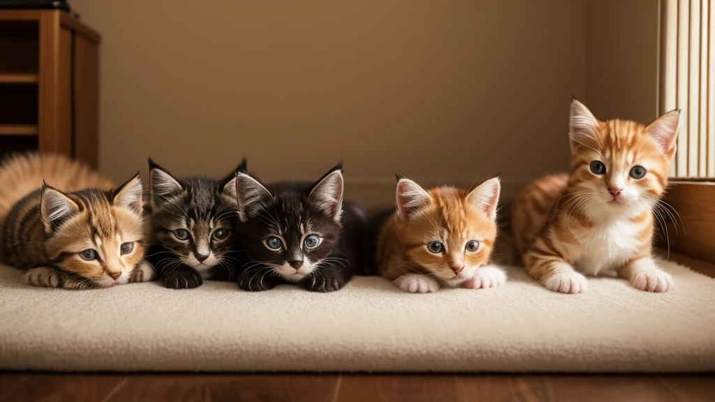 Calm and gentle, so that kittens can sleep soundly.
The tempo should be slow, and the melody should be soothing to the kitten.
Sounds that kittens like (kitten meows, toy noises, etc.)