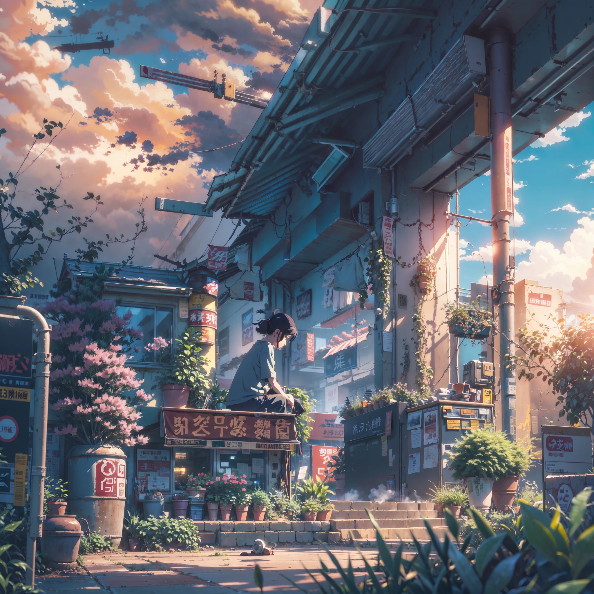anime background, anime wallpaper, anime, anime style, lofi, lofi style, highly intricate detailed UHD by makoto shinkai, makoto style of beautiful light
