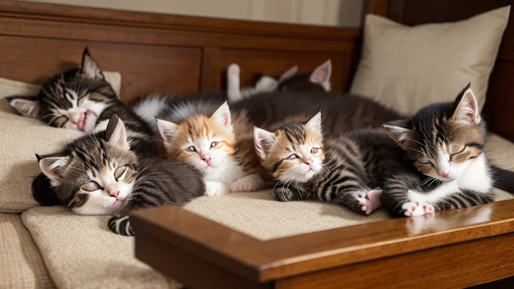 Kittens sleeping soundly