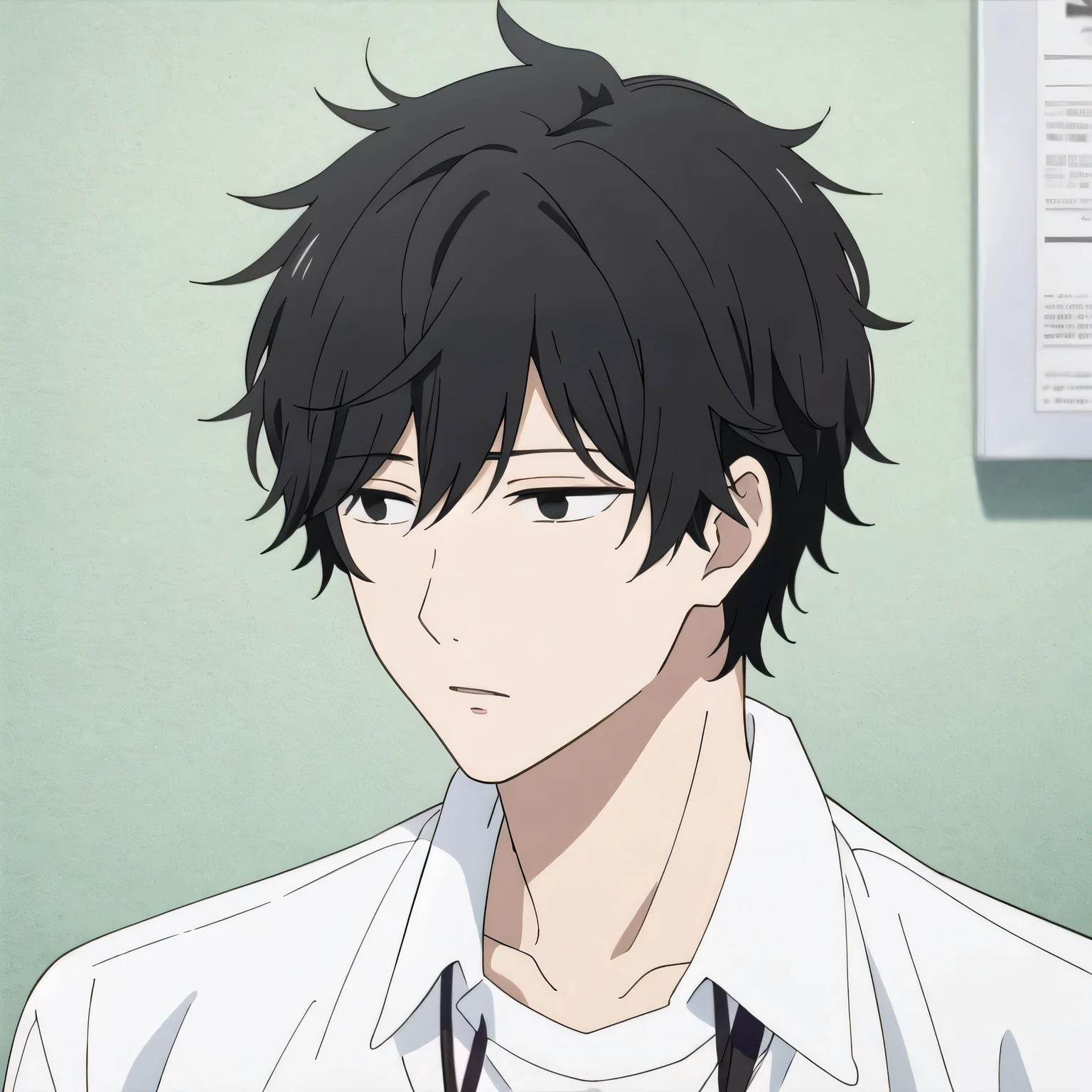 blach hair, kou mabuchi, black eyes