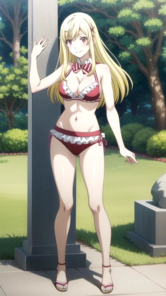 Chica anime in a bikini posing in a garden with flowers, seductive Chica anime, Rias Gremory, oppai, hermosa y seductora mujer anime, Mejor Chica Animé, , attractive Chica anime, hermosa seductora anime adolescente, (Chica anime), beautiful Chica anime, ecchi, diosa del anime, pretty Chica anime, estilo anime ecchi, hermosa mujer anime Chica anime, pretty Chica anime  (anime girl) Yamada mocking smile_yellow, 1chica , by rubio, alone, wide, hair ornament, , smile, bow, red eyes my dress darling anime, beautiful seductress anime anime