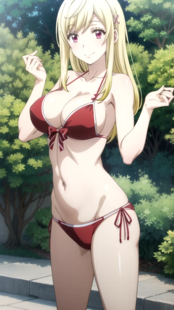 Chica anime in a bikini posing in a garden with flowers, seductive Chica anime, Rias Gremory, oppai, hermosa y seductora mujer anime, Mejor Chica Animé, , attractive Chica anime, hermosa seductora anime adolescente, (Chica anime), beautiful Chica anime, ecchi, diosa del anime, pretty Chica anime, estilo anime ecchi, hermosa mujer anime Chica anime, pretty Chica anime (anime girl) Yamada mocking smile_yellow, 1chica , by rubio, alone, wide, hair ornament, , smile, bow, red eyes my dress darling anime, beautiful seductress anime anime