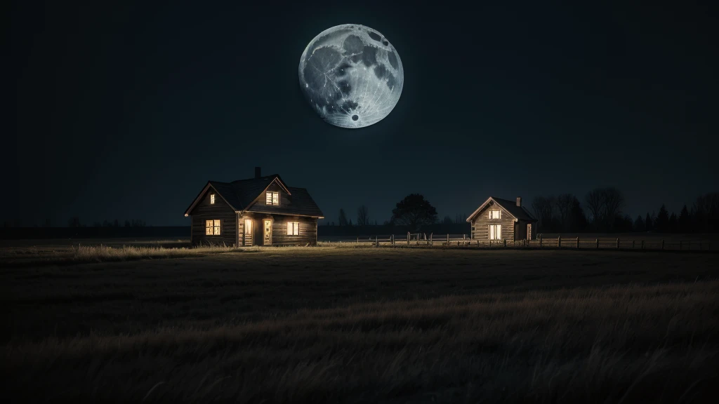 (best qualityer) a night house with a horror vibe ( without trees and moon )