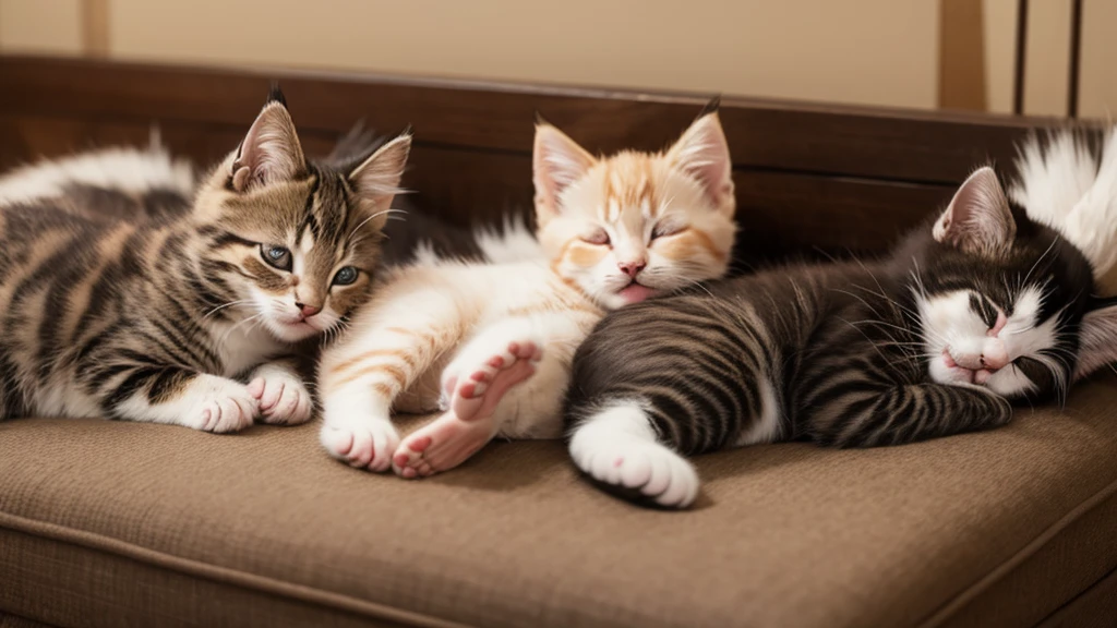 Kittens sleeping soundly