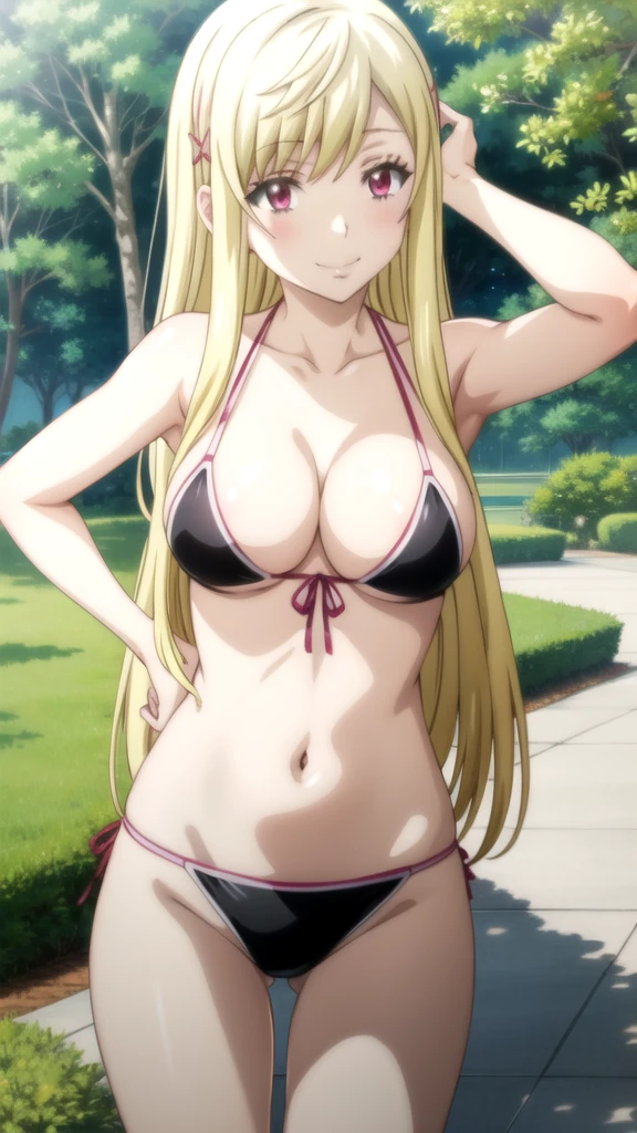 Chica anime in a bikini posing in a garden with flowers, seductive Chica anime, Rias Gremory, oppai, hermosa y seductora mujer anime, Mejor Chica Animé, , attractive Chica anime, hermosa seductora anime adolescente, (Chica anime), beautiful Chica anime, ecchi, diosa del anime, pretty Chica anime, estilo anime ecchi, hermosa mujer anime Chica anime, pretty Chica anime (anime girl) Yamada mocking smile_yellow, 1chica , by rubio, alone, wide, hair ornament, , smile, bow, red eyes my dress darling anime, beautiful seductress anime anime