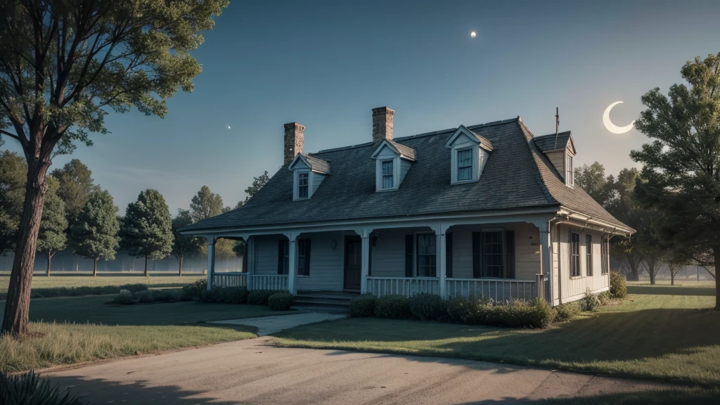 (best qualityer) a day house with a horror vibe ( without trees and moon )