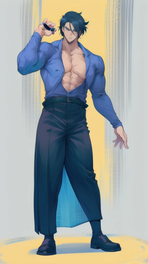 full body in image, masculine pose, short hair, full clothed man, casual clothes, Overcoat clothing, male body, slender body, short hair, full body, hot body, sexy male body, dinamic pose, six patch. detalied pose, body, simple background, expressive face, focus on face, line art, sketch