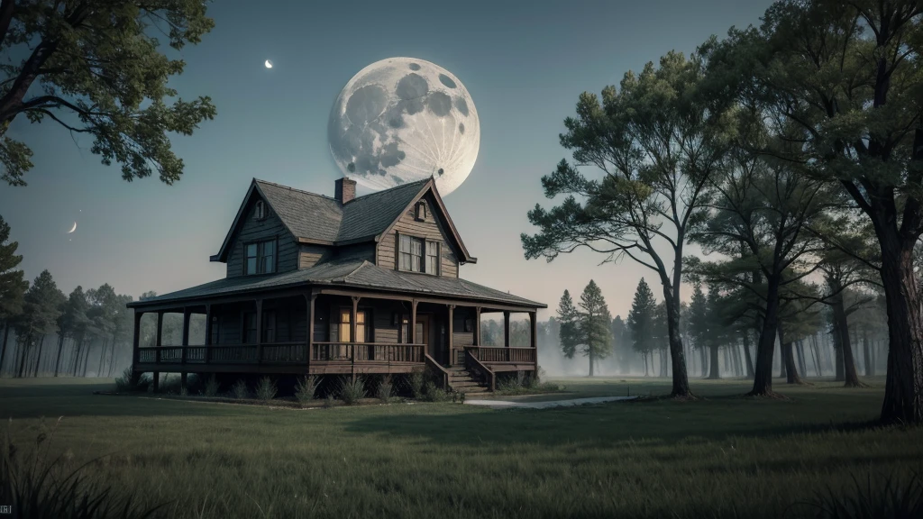 best qualityer) a day house with a horror vibe ( without trees and moon )