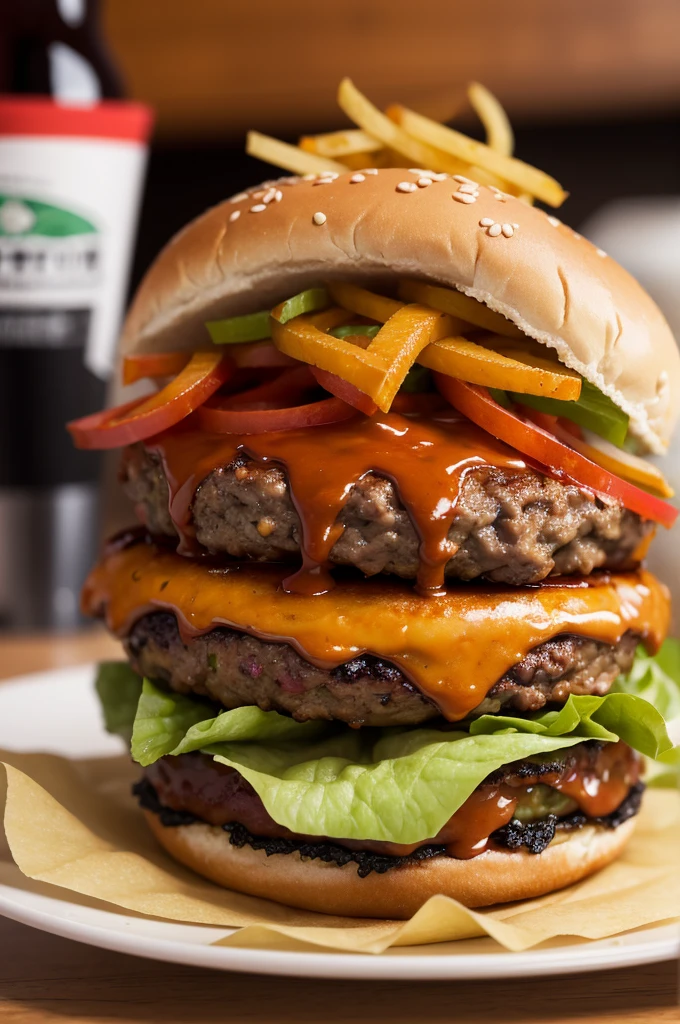 Wing burger with tongue and eye