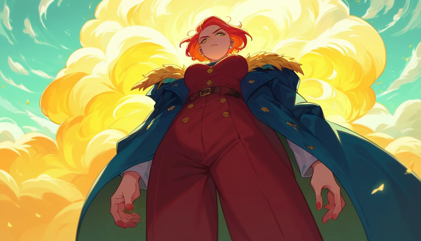 score_9, score_8_up, score_7_up, score_6_up, source artstation,
A girl wearing a longcoat, windy, low angle shot, nostalgic, painterly, yellow tones
masterpiece, best quality, very aesthetic, absurdres,
