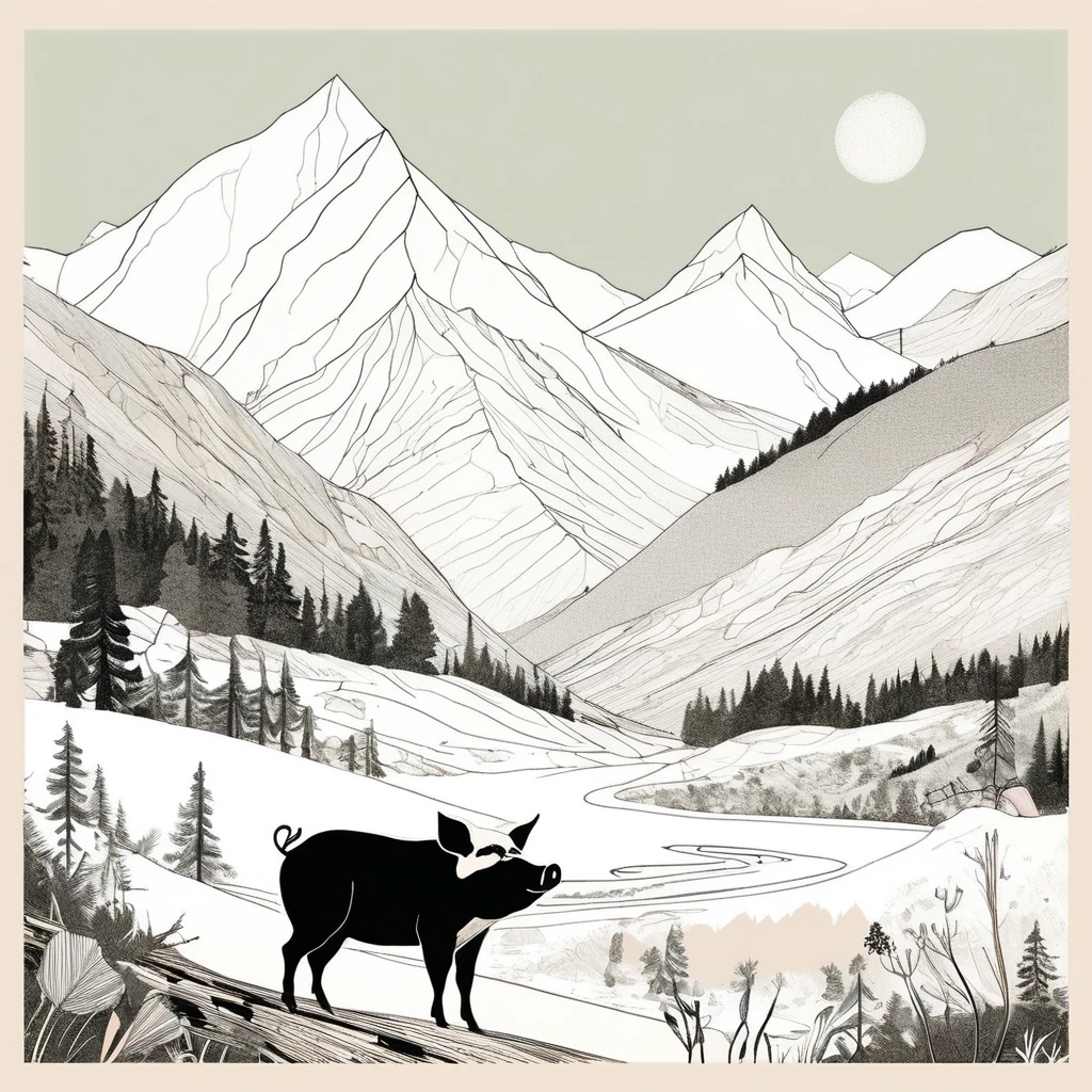 pig-like , sweet,art by Sophie Roach , art by Jon Klassen , art by Michael Cho , art by Sophie Roach、sunglasses,campimg,smoking,mountain climbing