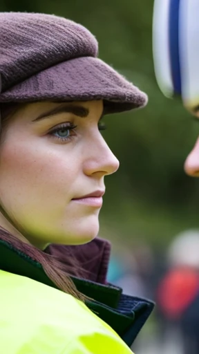 A group of Irish people gathered focus on the face