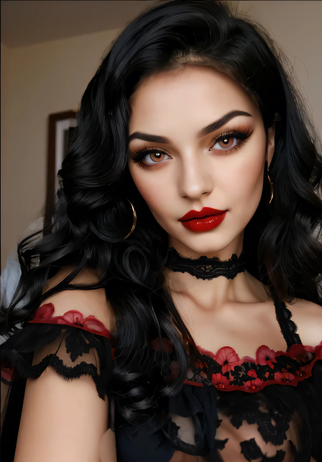 black curly hair
