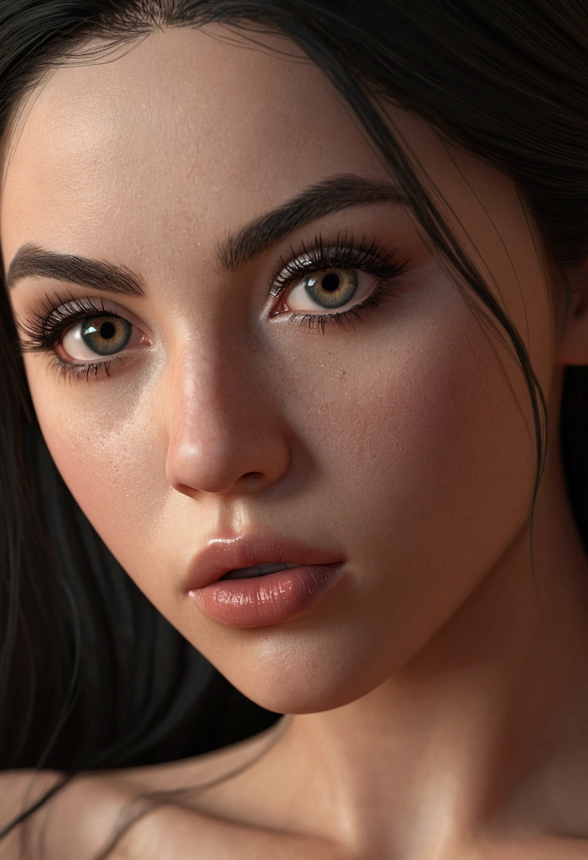a naked girl with long black hair,beautiful detailed eyes,beautiful detailed lips,extremely detailed eyes and face,longeyelashes,big breasts,masturbating,photorealistic,highres,8k,detailed anatomy,intricate details,highly detailed,realistic,detailed skin texture,natural lighting,warm color tones,soft lighting,beautiful lighting,dramatic lighting,cinematic lighting