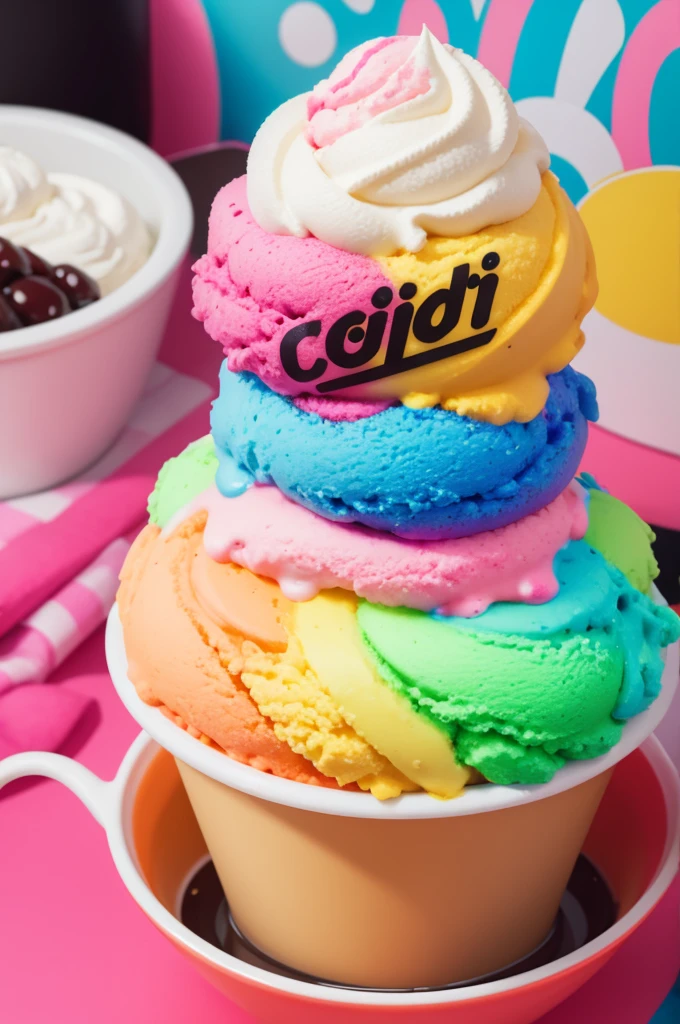 Logo with a colorful ice cream