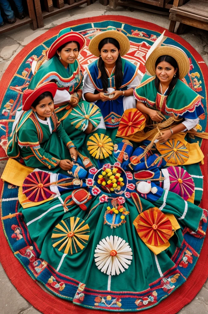 Customs of San Cristóbal Huichochitlan in a circle 