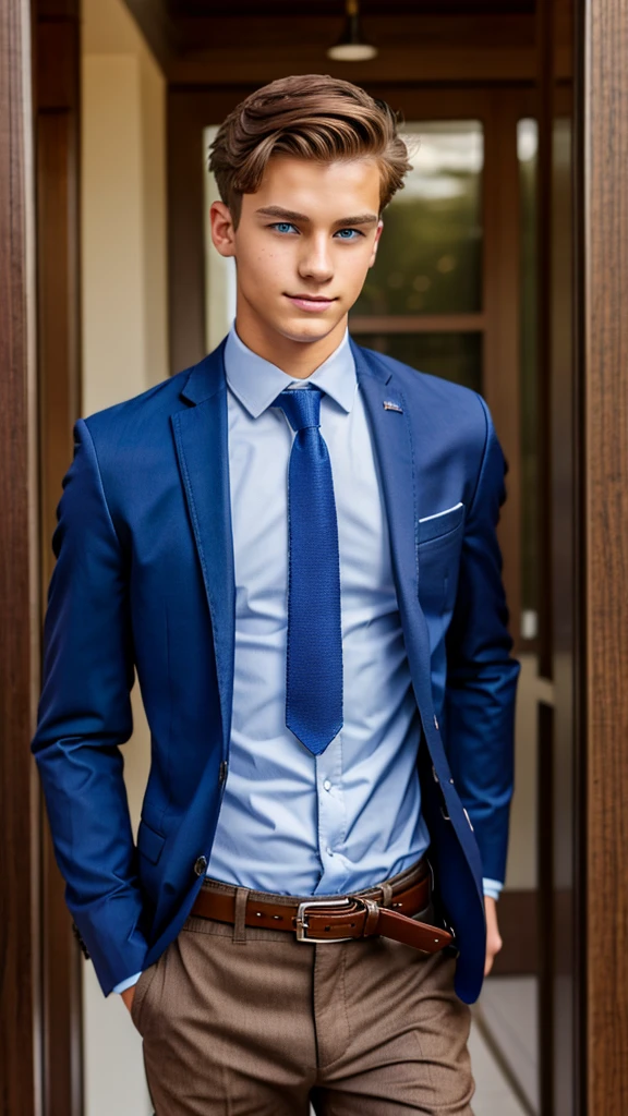 19 year old male wearing tie and lomg sleveed button up with belt and tucked in
4K HIGH REZ 

Physical Description: Brown colored hair and skinny build. 5"5 and 150 LB. Blue eyes. 

.