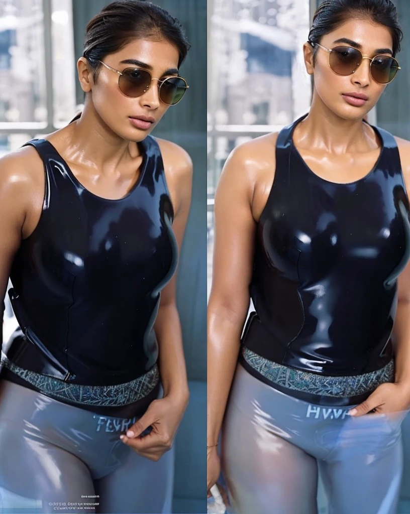 No make up, cold temperature,close up photo of semi naked Pooja hegde,((latex bikini)),hotel bedroom,  intricate details, cold room, lean eyebrow, pooja hegde,pooja1, kodak, looking at viewer,detailed background,((cool))