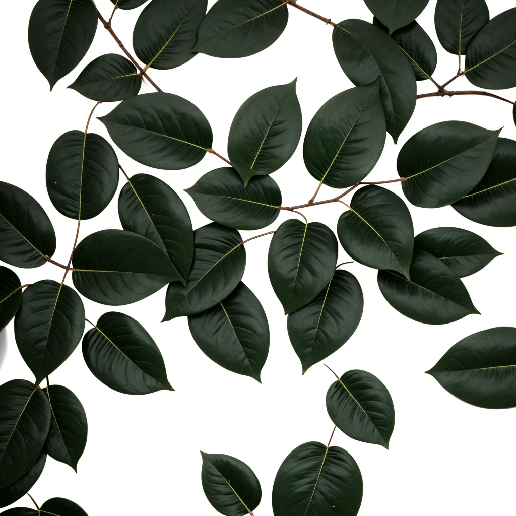 generate for me minimalistic, very realistic black longitudinal leaves of a plant on a white background