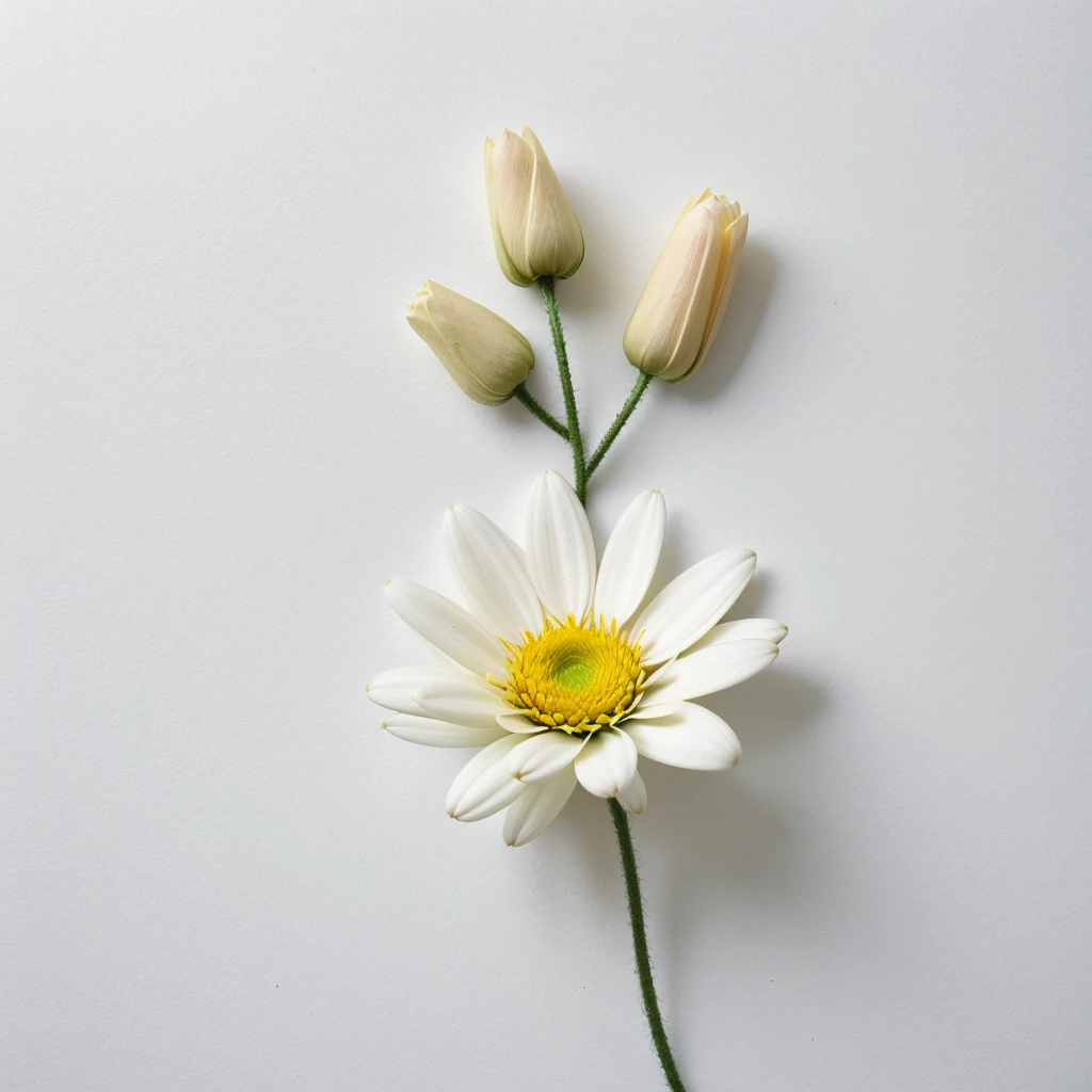 minimalist flower on white background perfect beautiful one pack flower