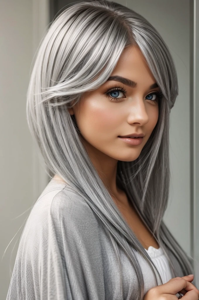 Beautiful silver haired girl