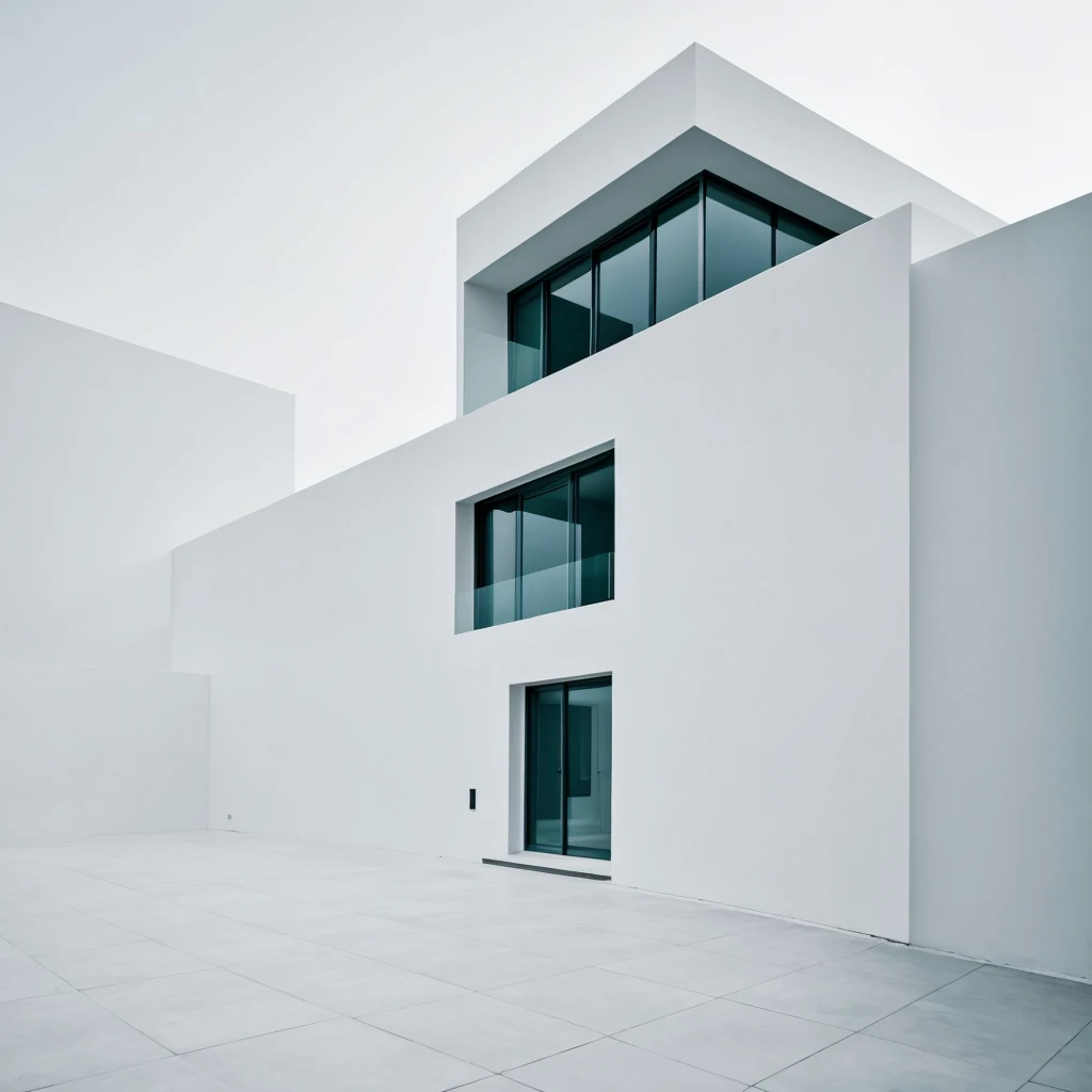 minimalist beautiful architecture, isolated on white background