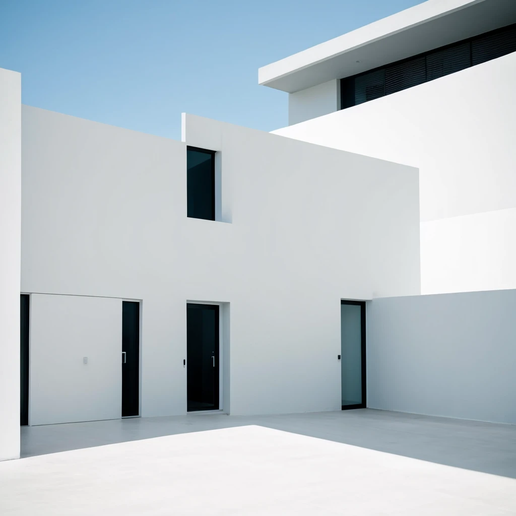 minimalist beautiful architecture, isolated on white background