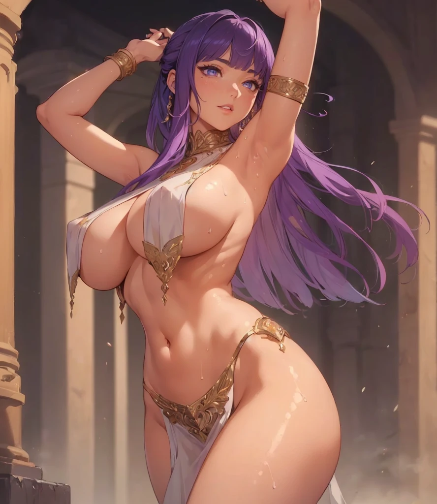 ((1girl, solo)), beautiful body, (perfect anatomy, perfect body, perfect hands, perfect legs), natural proportions, sexy body, large breasts BREAK
((extremely detailed face)), (beautiful detailed eyes:1.6), (realistic pupils, realistic iris:1), expressive eyes, looking at viewer, (clear eyes:1.3), (hyperrealistic:1.2), (detailed skin texture:1.2), smooth skin, purple hair, (detailed lips:1.2), (attractive lips:1.1), (glossy lips:1.1), smile, perfect face, perfect eyes BREAK
(masterpiece:1.5), anime-style, top quality, best quality, (beautiful and aesthetic:1.2), (ultra detail:1.5), Ultra-detailed depiction, Ultra-precise depiction, extremely detailed 8k illustration, high resolution, (highly detailed shading:1.2), (realistic lighting:1.4), perfect lighting, vibrant colors, dynamic tones, striking hues, 8k, absurd resolution, perfect shadows, hdr, UHD, ambient lighting, realistic, ultra-realistic, photo realistic, highly detailed, rich detail, luminous colors, fine texture, intricate design, professional illustration, (soft light:1.2), (illustration:0.7)
