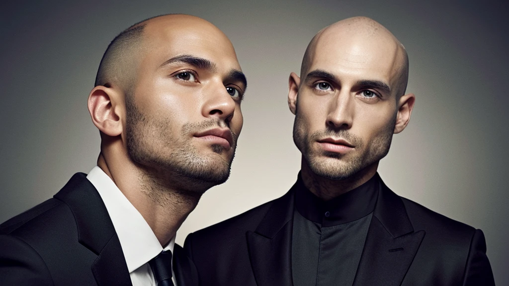 bald man without beard black eyes