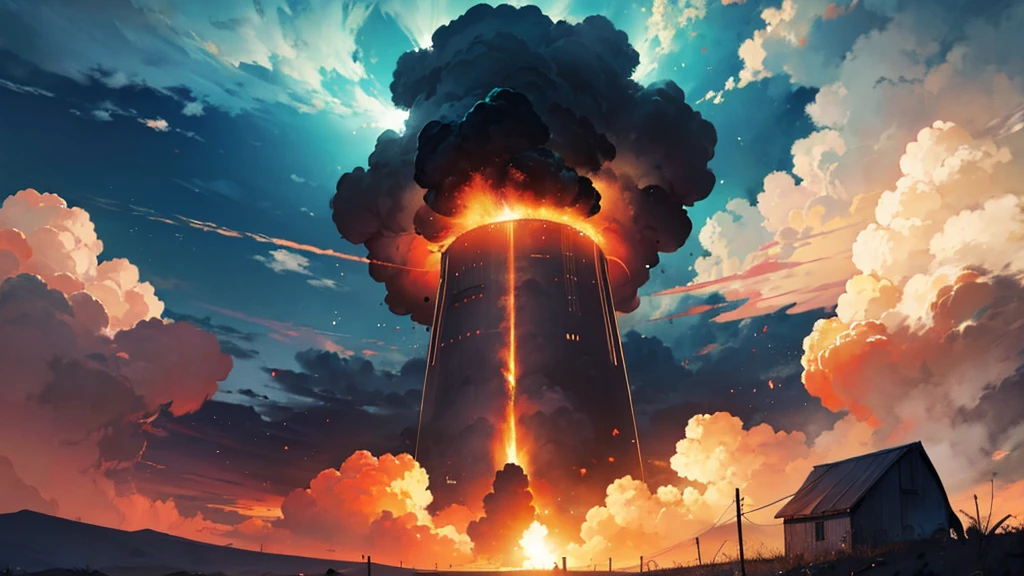 Please help me generate a background image about the nuclear explosion era
